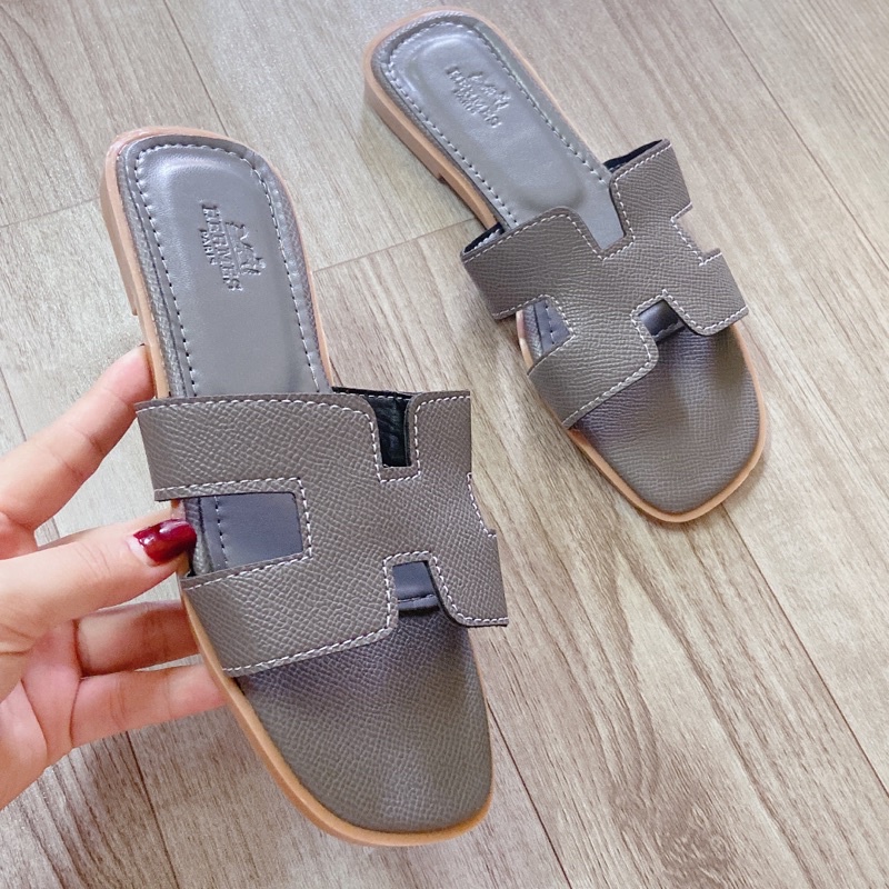 Dép nữ H da siêu mềm siêu sang PUNSHOES.(ẢNH TỰ CHỤP- FREESHIP)