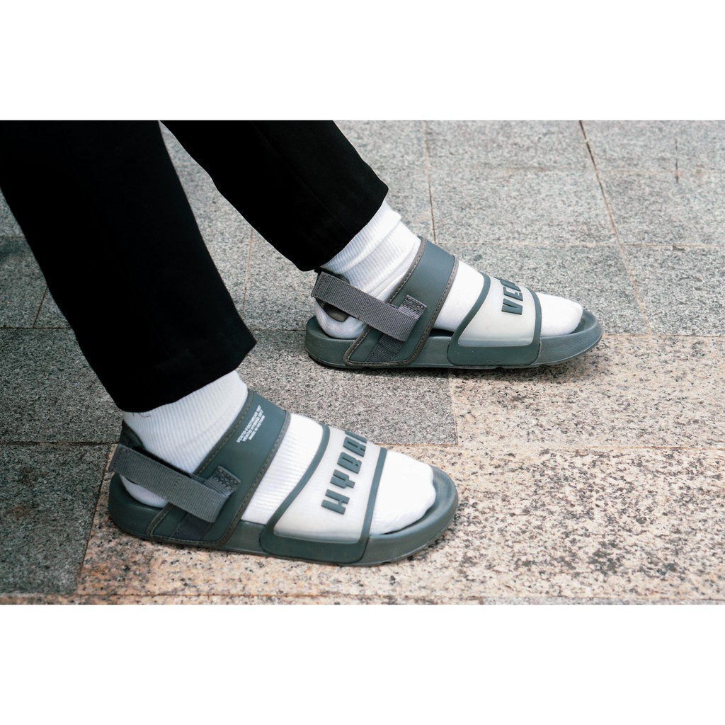 Sandal Vento chính hãng nam nữ SD-FL18 màu xám tro Grey quai ngang bản to, Dép quai sau tháo rời đế bằng đi học