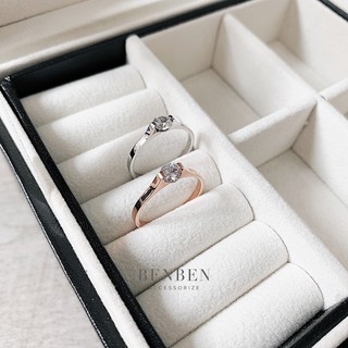 Nhẫn titan loại 1 hạt nhô lên