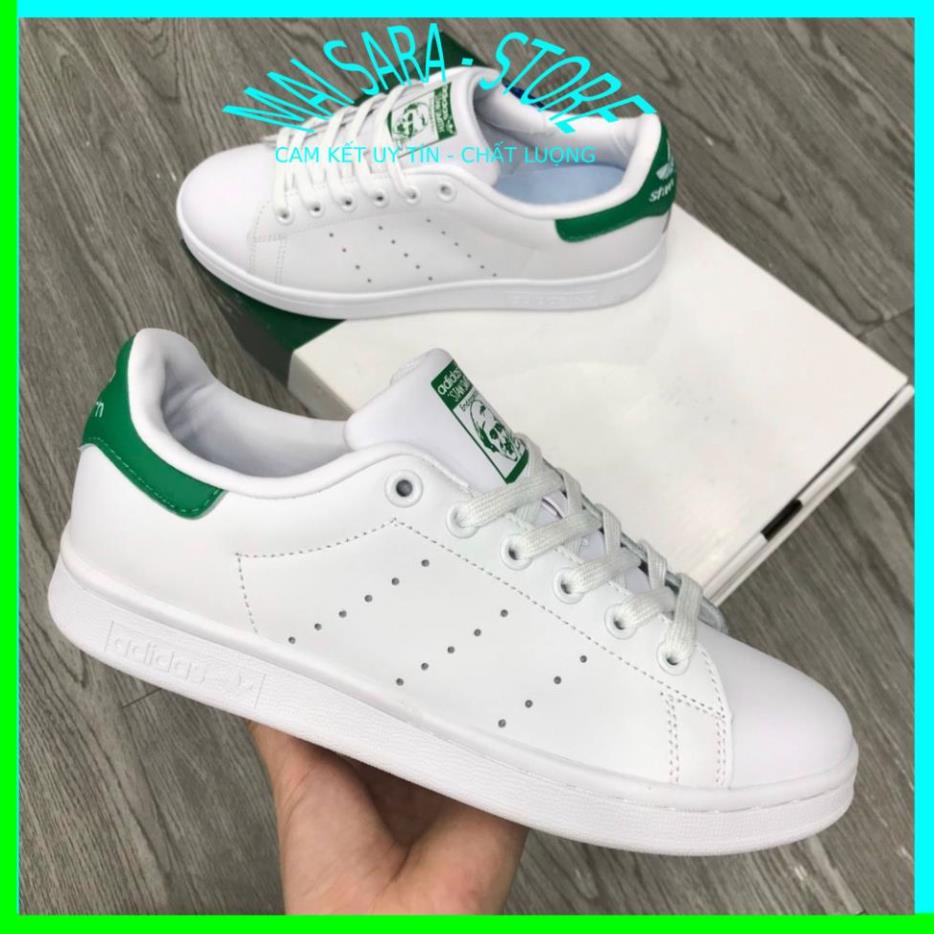 Giày adidas stan smith, giày  thể thao stan smith gót đen gót xanh thấp mới full phụ kiện hàng cao cấp, full size 36-43