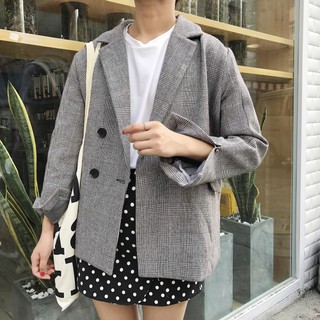 (ORDER) Áo blazer kẻ caro form rộng