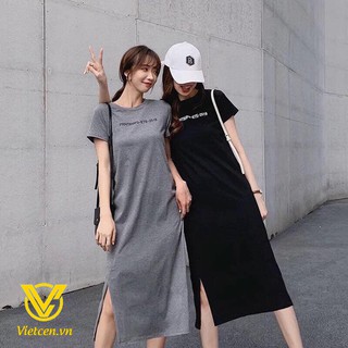 Váy thụng chữ xẻ gấu_VC