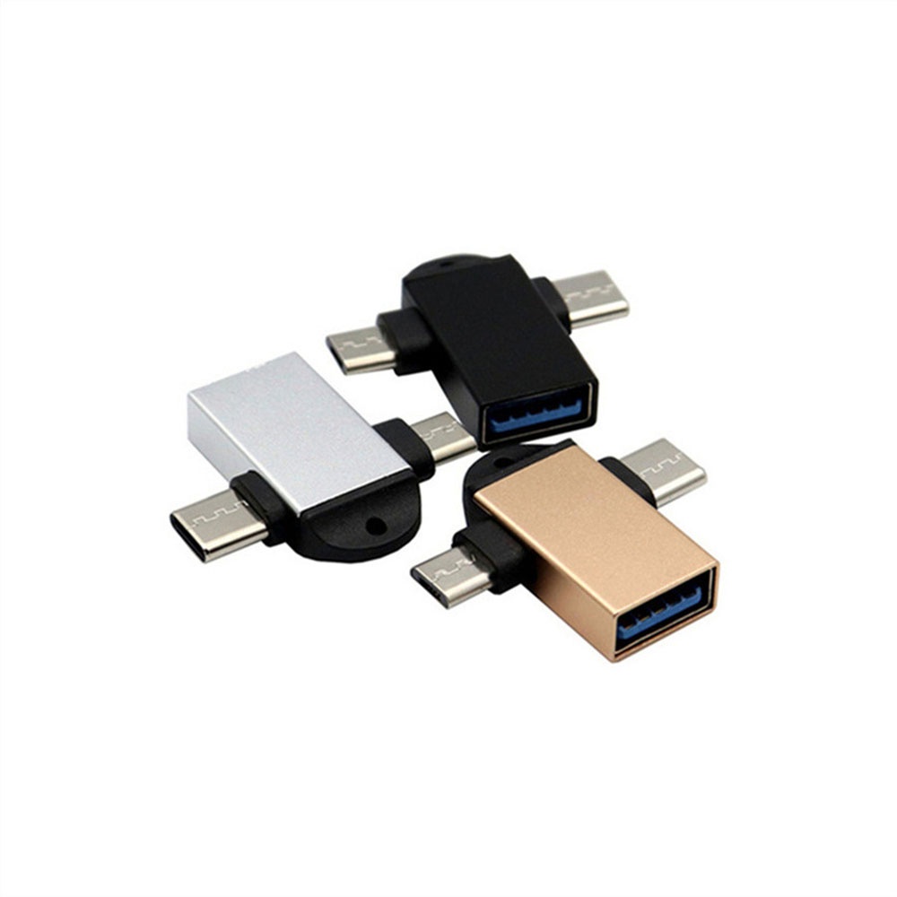 1 Đầu Nối Micro USB Sang Type-c 3 Trong 1 Bằng Hợp Kim Nhôm Cho Điện Thoại/Máy Tính