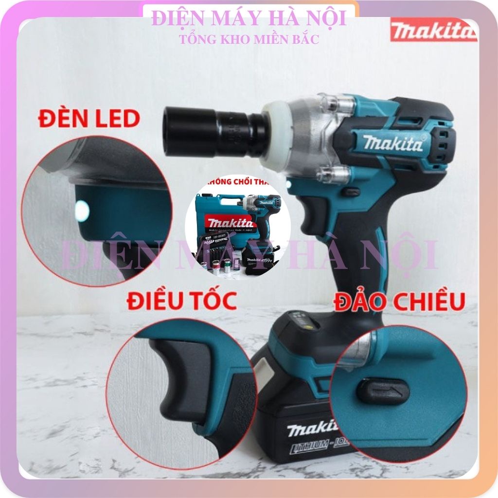 Máy siết bắn bắt ốc vít bulong Pin khủng 10 Cell mini giá rẻ -Không Chổi Than Makita 199V 420NM dùng cho gia đình