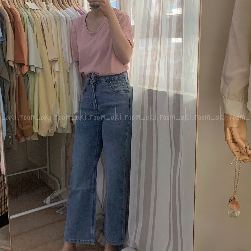 Quần jeans ống suông Fanegu 3901 | WebRaoVat - webraovat.net.vn