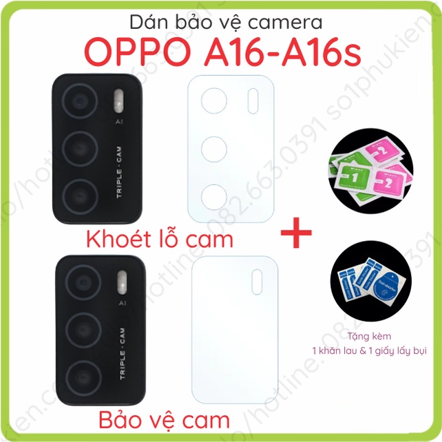 Dán bảo vệ camera Oppo A16 / A16s nano chống bể và ppf chống trầy