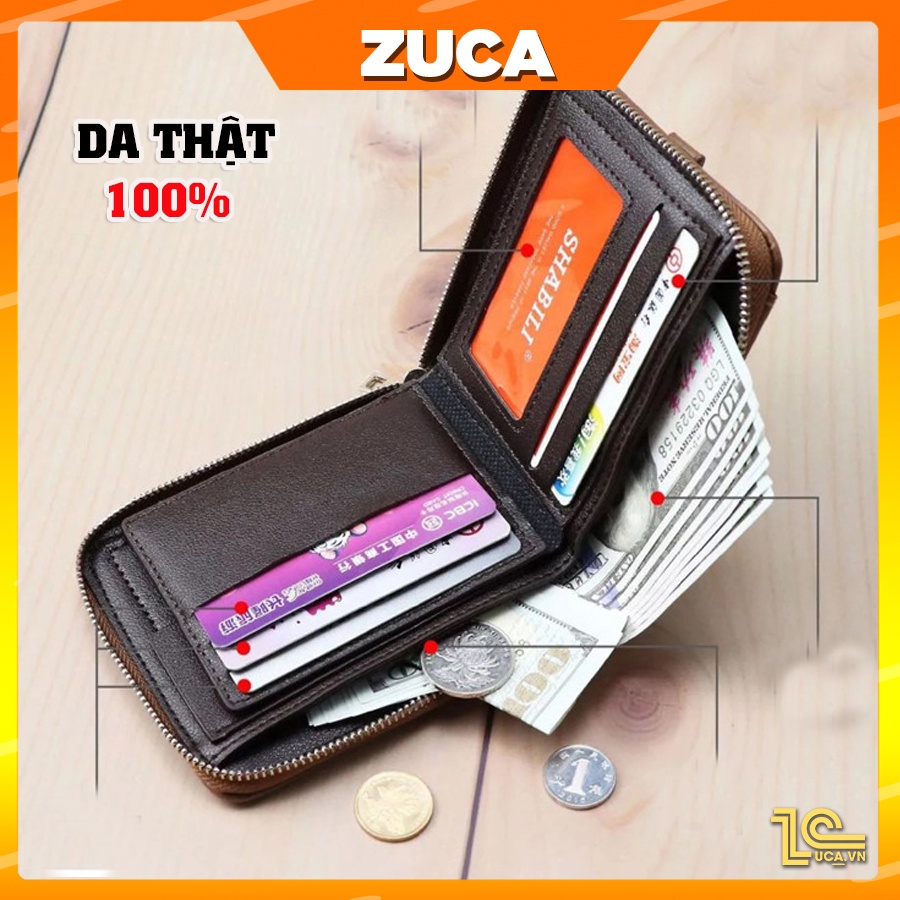 Ví Nam Da Bò Dáng Đứng Chính Hãng ZUCA - Bảo Hành 12 tháng AN10