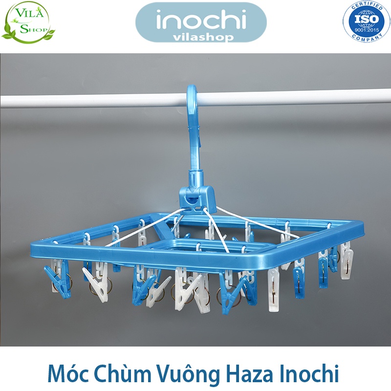 Móc Chùm Phơi Quần Áo, Móc Chùm Vuông Hazza, Móc Quần Áo Trẻ Em Nhựa Cao Cấp Inochi