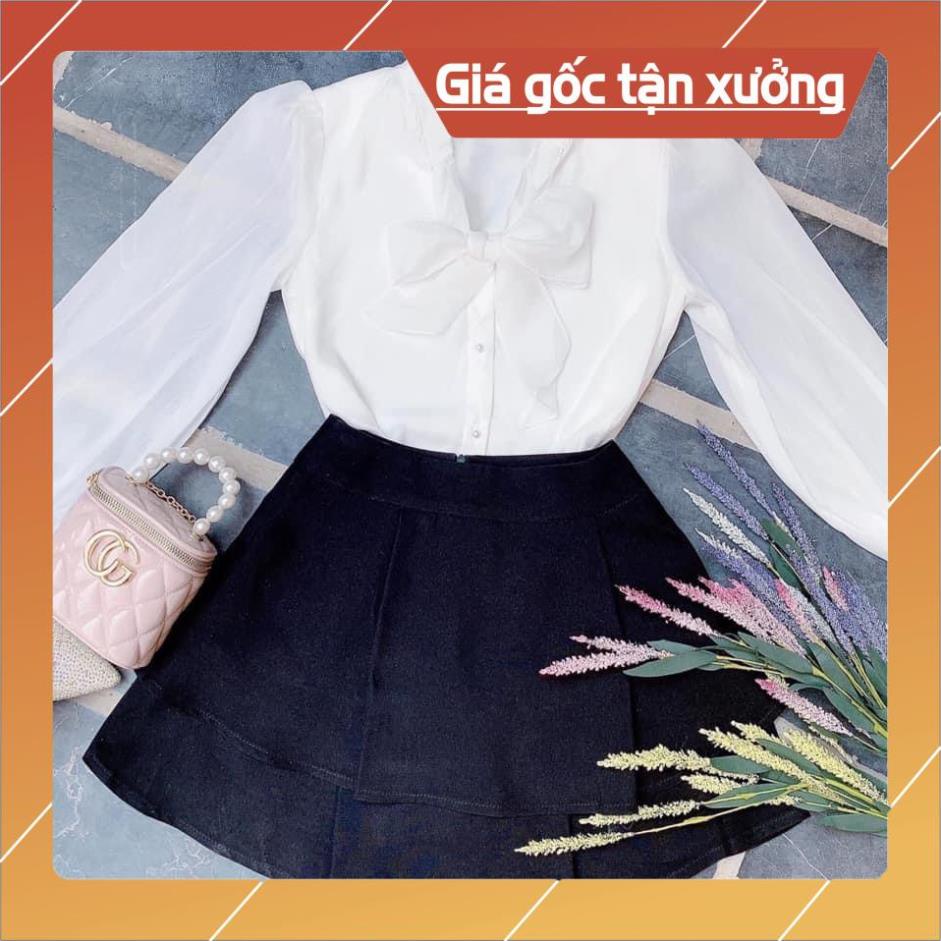 [Chất lượng số 1] Áo Sơ Mi Nữ Voan Tay Dài Cổ Thắt Nơ Thời Trang Cho Nữ đủ Size S- XL | BigBuy360 - bigbuy360.vn