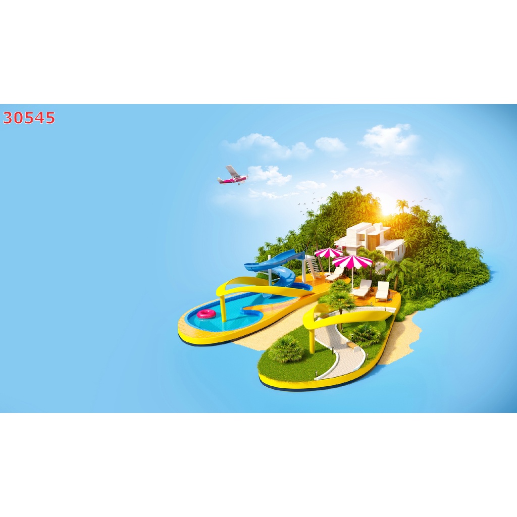 Tranh Dán Tường Họa Tiết biển, đảo, nhiều kích thước khác nhau