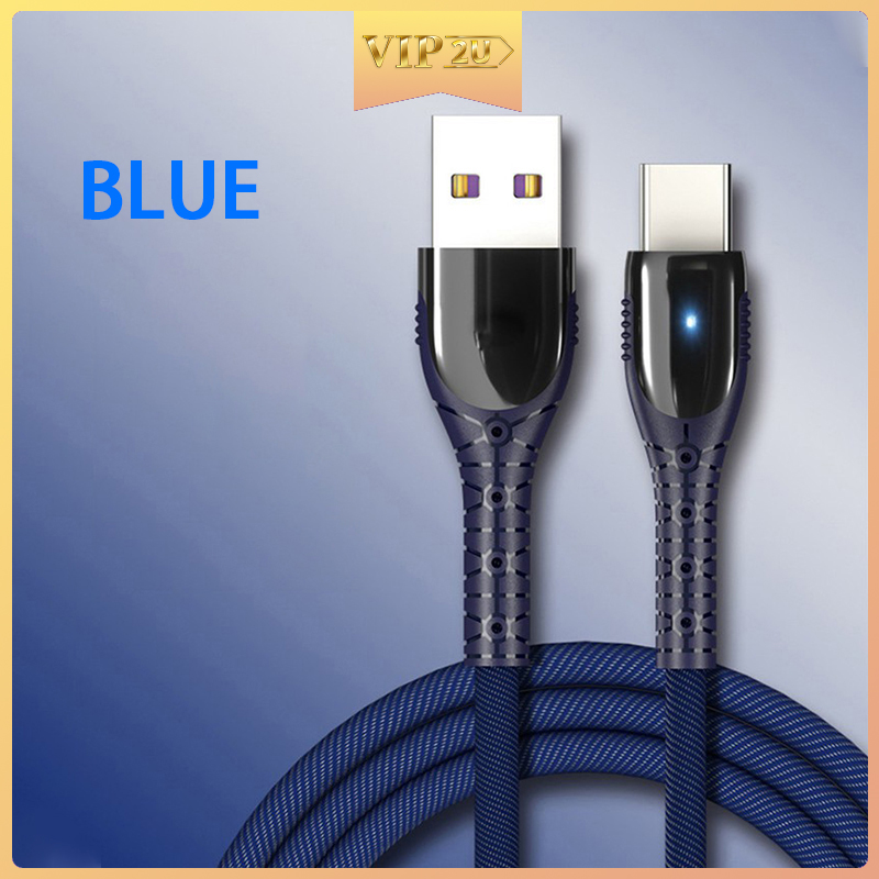 Dây Cáp Sạc Nhanh Vip2U 5a Có Đèn Led Cho Iphone / Micro Usb / Type-C