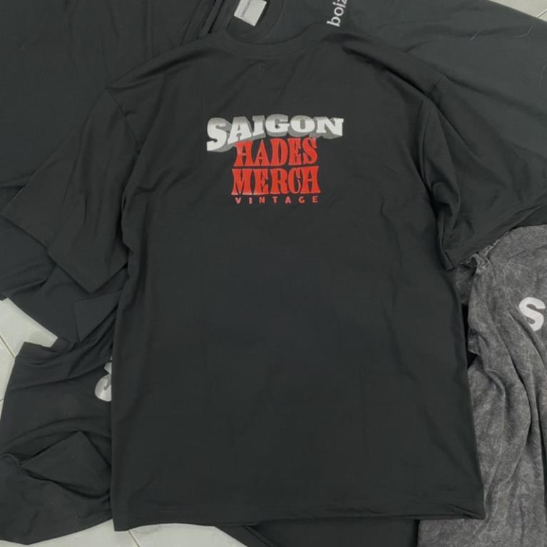 Áo thun Hades SAIGON SPIRIT BLACK nam nữ áo thun tay lỡ hades sài gòn Full tag siêu đẹp, siêu chất