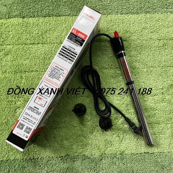 Sưởi bế cá inox Xilong 200W siêu ấm cho bể 60 - 80cm