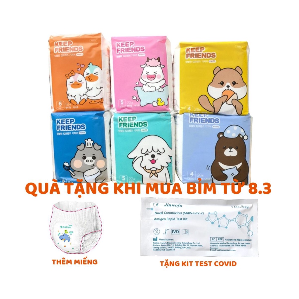 Bỉm KEEP FRIENDS nội địa Hàn quốc (mẫu 2020) đủ size dán/quần S40,M32,L28