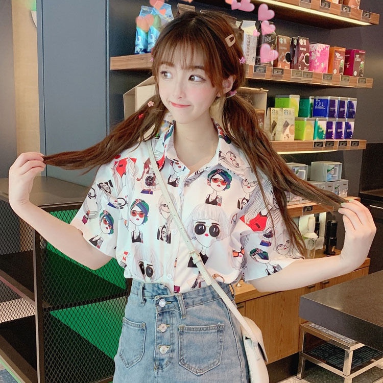 Áo sơ mi nữ tay ngắn phong cách Hàn Quốc mới