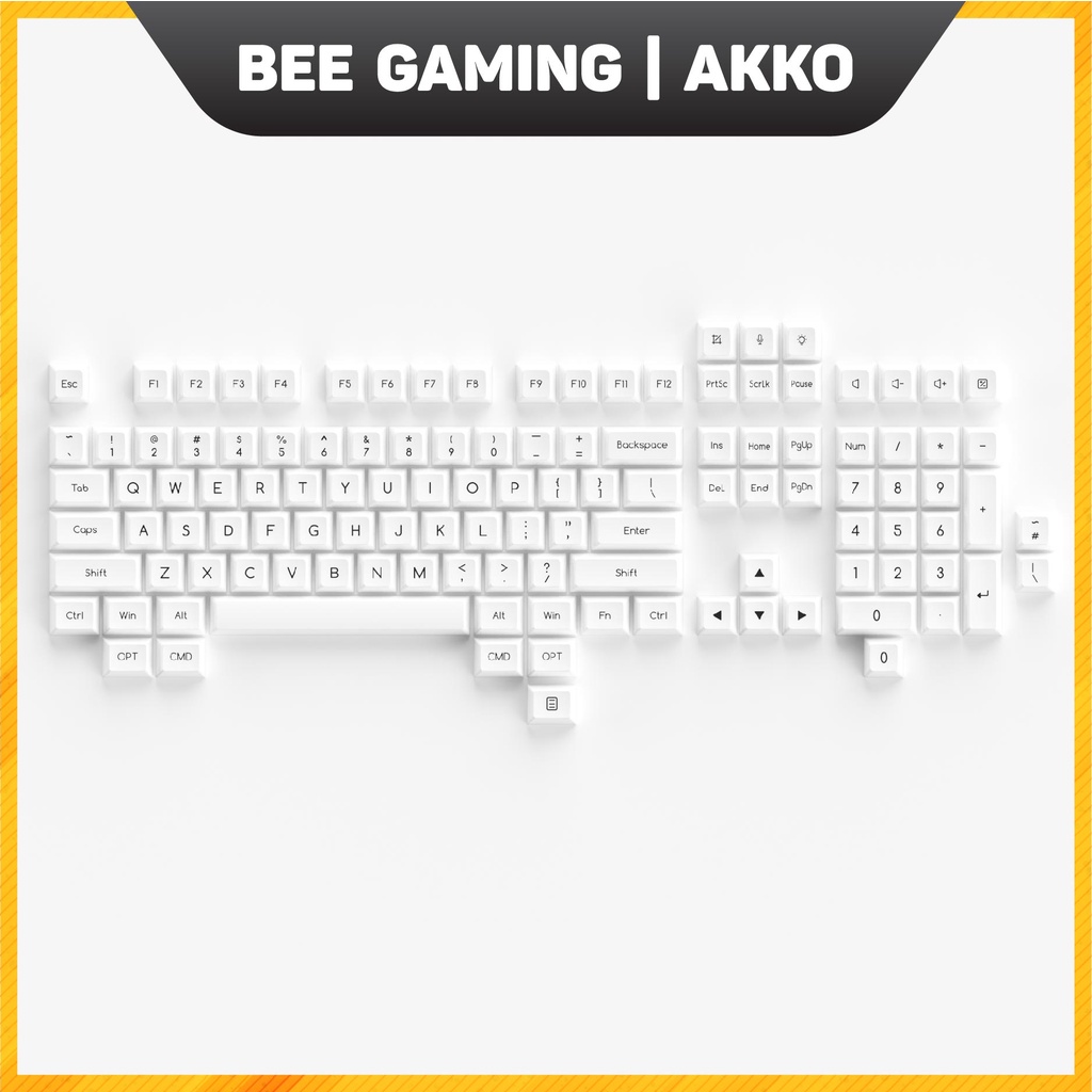 Bộ keycap AKKO – Black on White BoW