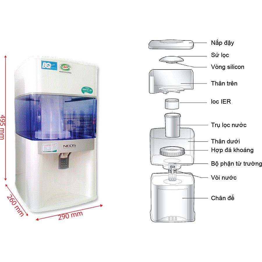 Bình Lọc Nước Để Bàn Daiwa Neos Hàn Quốc dung tích 14 lít