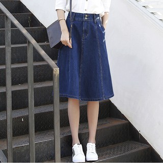 Chân váy bò xòe dáng dài - CVBEO003C