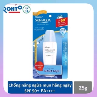 Sữa chống nắng dưỡng da ngừa mụn Sunplay Skin Aqua Acne Clear SPF 50+ PA++++ 25g