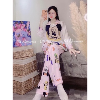 Sét Bộ Ngủ Lụa Mango In 3D Tay Dài Thiết Kế Độc Lạ