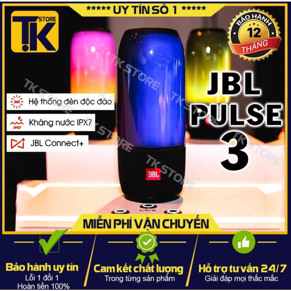 [ Loa Phát Sáng ] JBL Pulse 3 - 20W (Fullbox) New 100%, Đèn LED 360 độ, Âm Thanh Sống Động, bảo hành 12 tháng.