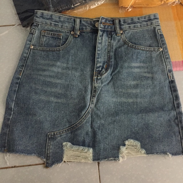 Chân váy jeans Hình chụp thât