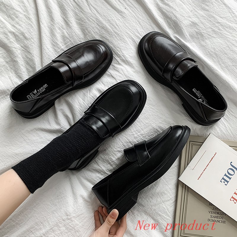 Giày Da Đế Dày Phong Cách Anh Quốc Mary Jane Retro Thời Trang Thu Đông Dành Cho Nữ 2021