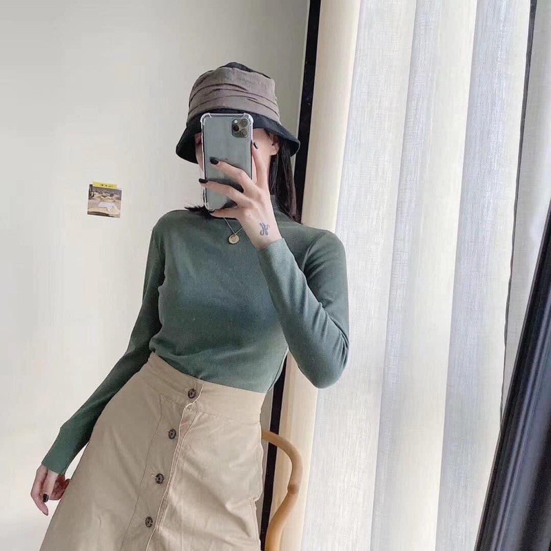 Áo giữ nhiệt nữ🍀FREESHIP🍀Áo Len Cổ Lọ Xuất Nhật MoTie