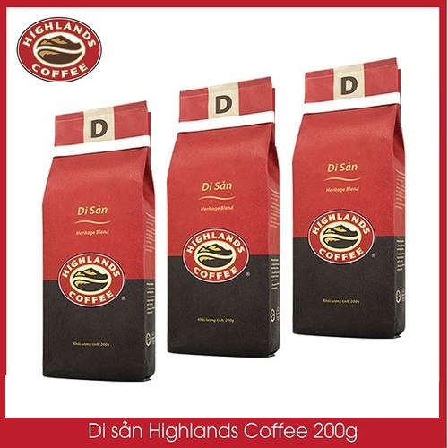 [SenXanh Emart] Combo 3 gói Cà phê Rang xay Di sản Highlands Coffee 200g