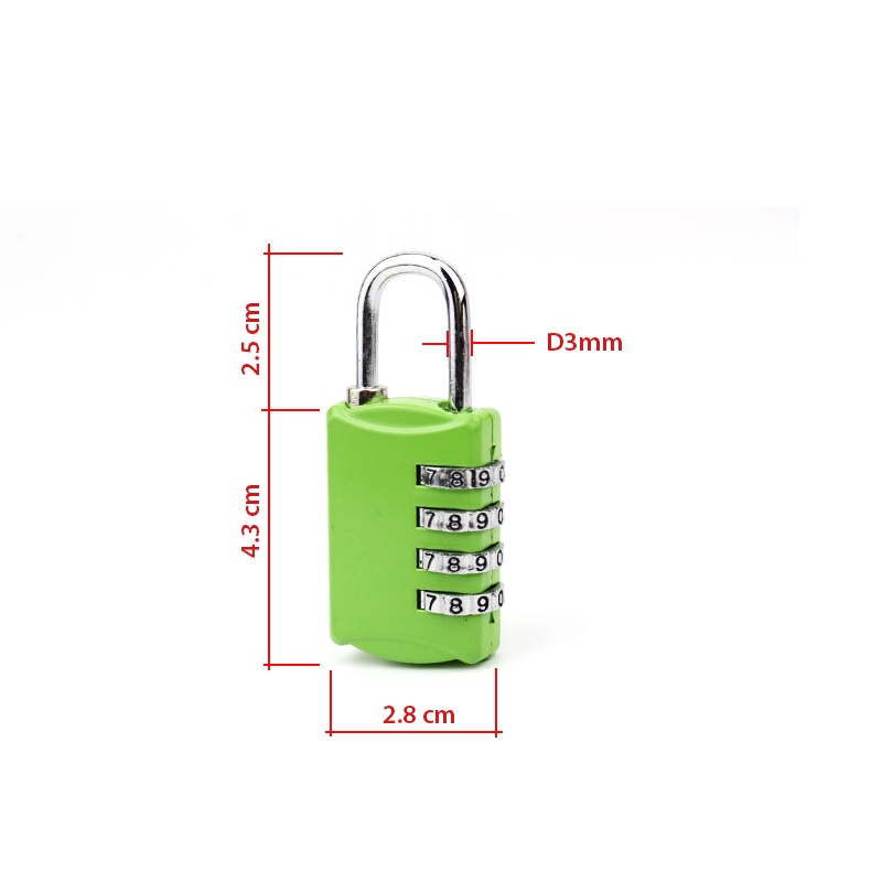 Khóa số vali balo MC4015 loại 4 số có thể thay đổi mã số, làm bằng hợp kim