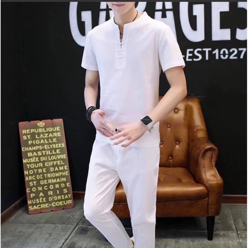 Bộ Đũi Nam . Cổ cơ bản , Dài tay