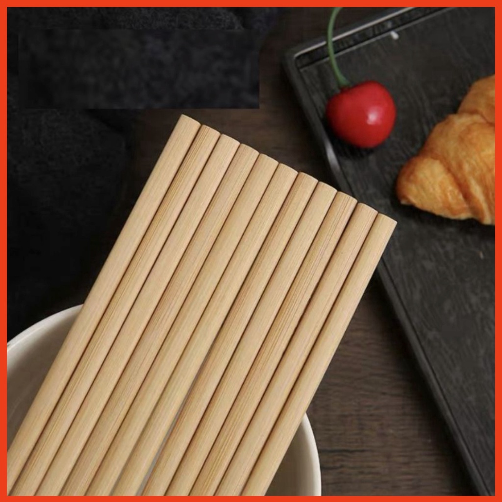 Combo 10 đôi đũa tre tự nhiên không sơn phủ đánh bóng