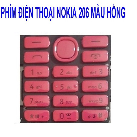 PHÍM ĐIỆN THOẠI NOKIA 206 MÀU HỒNG