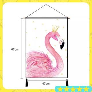 Sẵn tranh treo nhỏ hình hạc hồng (tranh vải)