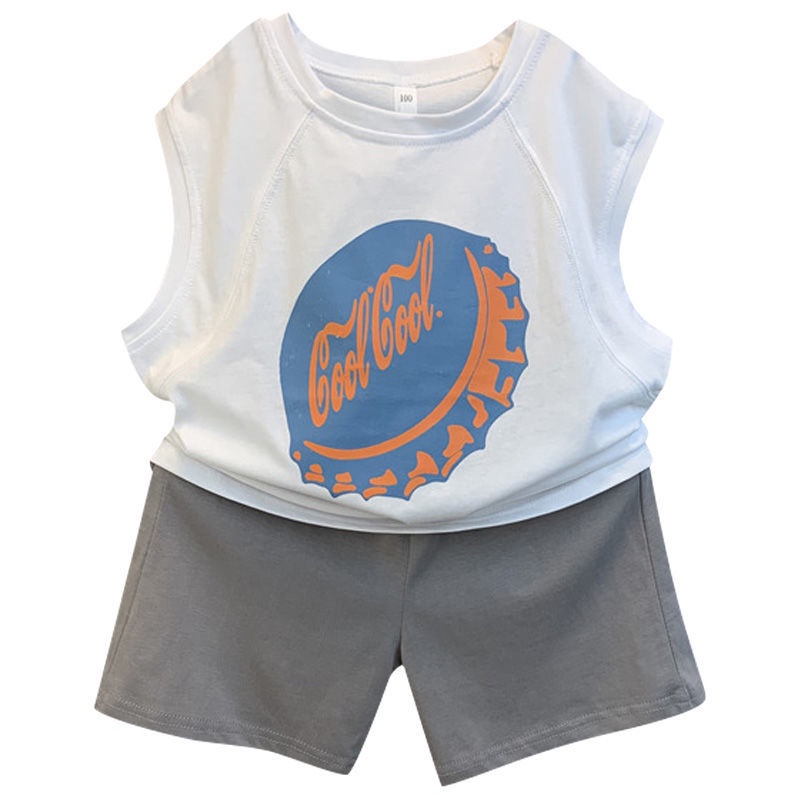 Set Đồ Mùa Hè 5 Món Gồm Áo Ba Lỗ In Họa Tiết Thời Trang Cho Bé Trai