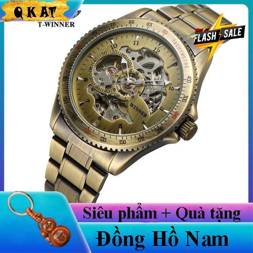 Đồng Hồ Cơ T-Winner - Đồng Hồ Nam Cơ Lộ Máy - Dây Thép Đúc Đặc Không Gỉ - Mặt Chống Xước - Quà tặng hấp dẫn