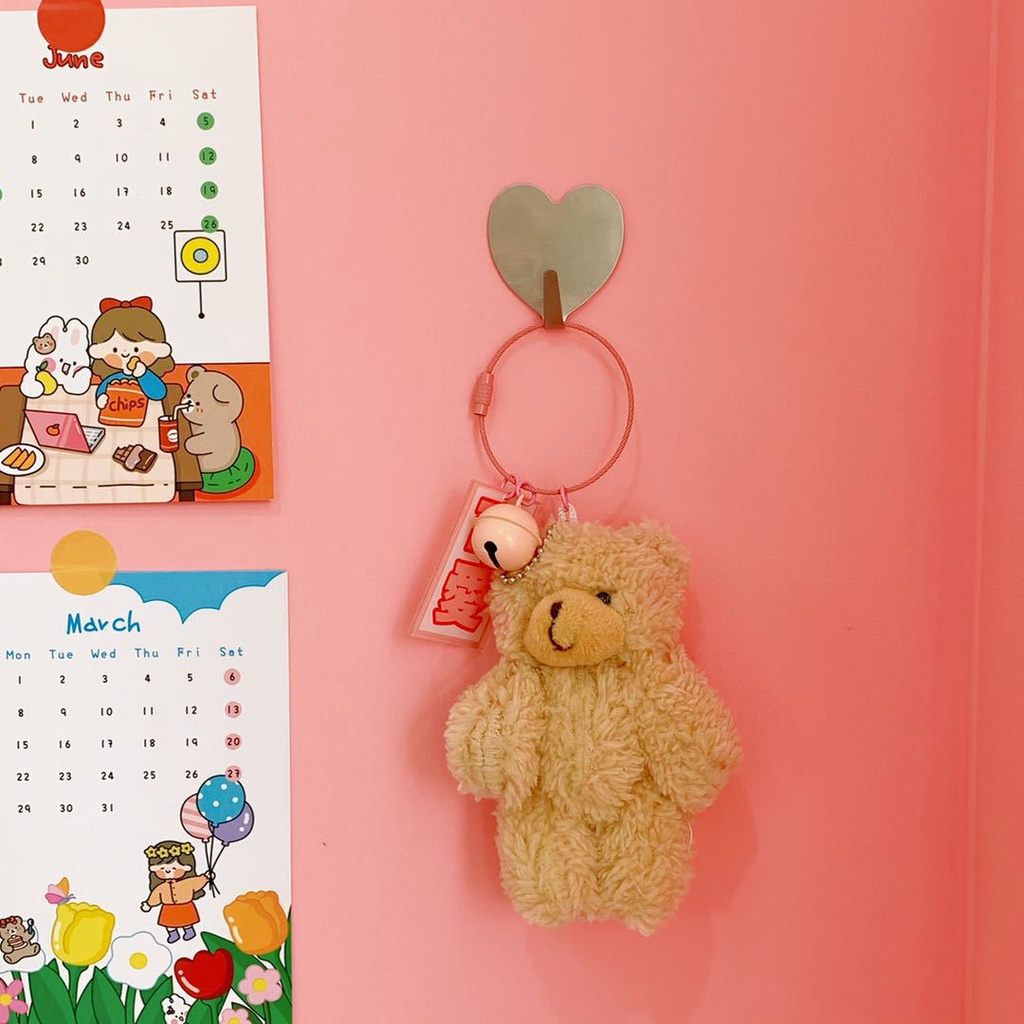 Móc treo đồ dán tường siêu chắc hình trái tim nhiều màu đáng yêu