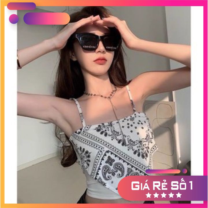 [ 66HOAN15K0H_Hoàn 15k đơn 99k_ ] 🦋 Áo Yếm Nữ Họa Tiết In Chất Borip 2 Màu 🦋Ảnh Thật