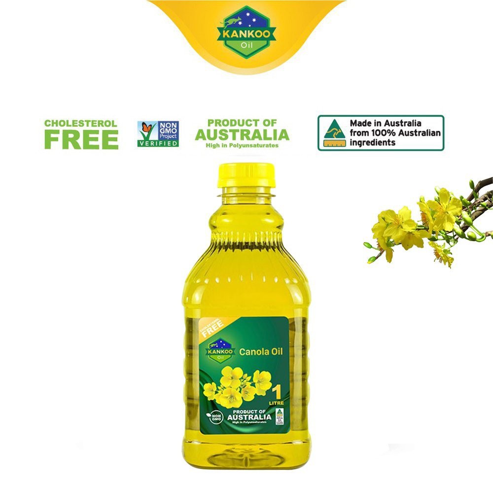 [NHẬP KHẨU ÚC] Dầu Ăn Hạt Cải Nguyên Chất Kankoo Canola Oil 1 Lít - 100% Hạt Cải Ngọt Hữu Cơ Úc