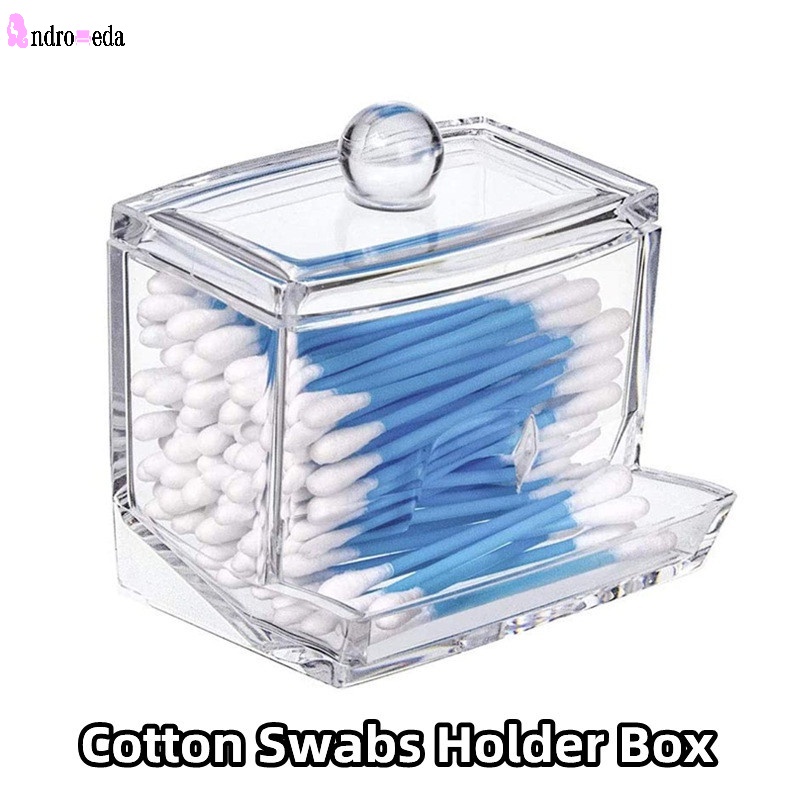 1 Hộp Đựng Tăm Bông Bằng Acrylic Trong Suốt Hình Vuông Chống Bụi Tiện Dụng