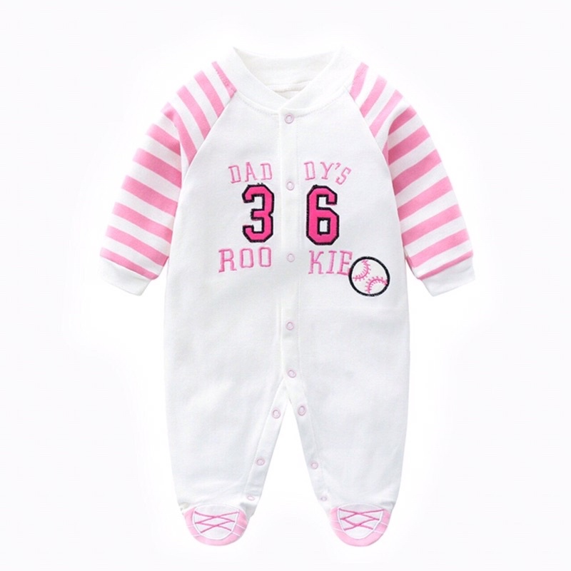 Sleepsuit body liền thân xuất dư xịn chất liệu 100% cotton cho bé gái từ 3-12m
