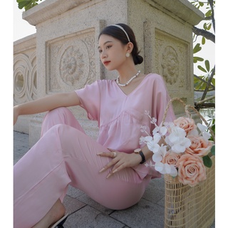 Bộ lụa cánh dơi màu Hồng S M L XL