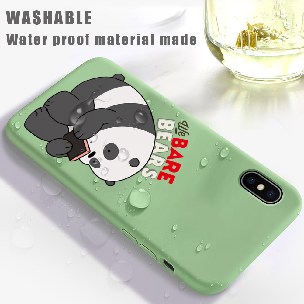 Ốp lưng điện thoại Xiaomi Redmi Note 10 4G Note 10s Note 9T Cartoon Case We Bare Bears Panda Ice Bear Phone Casing For Girls Boys Liquid Silicone Full Cover Softcase