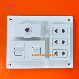 Bảng điện nổi LiOA 15A có 3 ổ cắm 2 công tắc