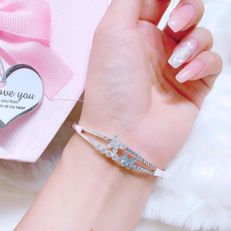 VÒNG TAY MẶT BƯỚM BẠC TA CỰC XINH CHO BẠN NỮ