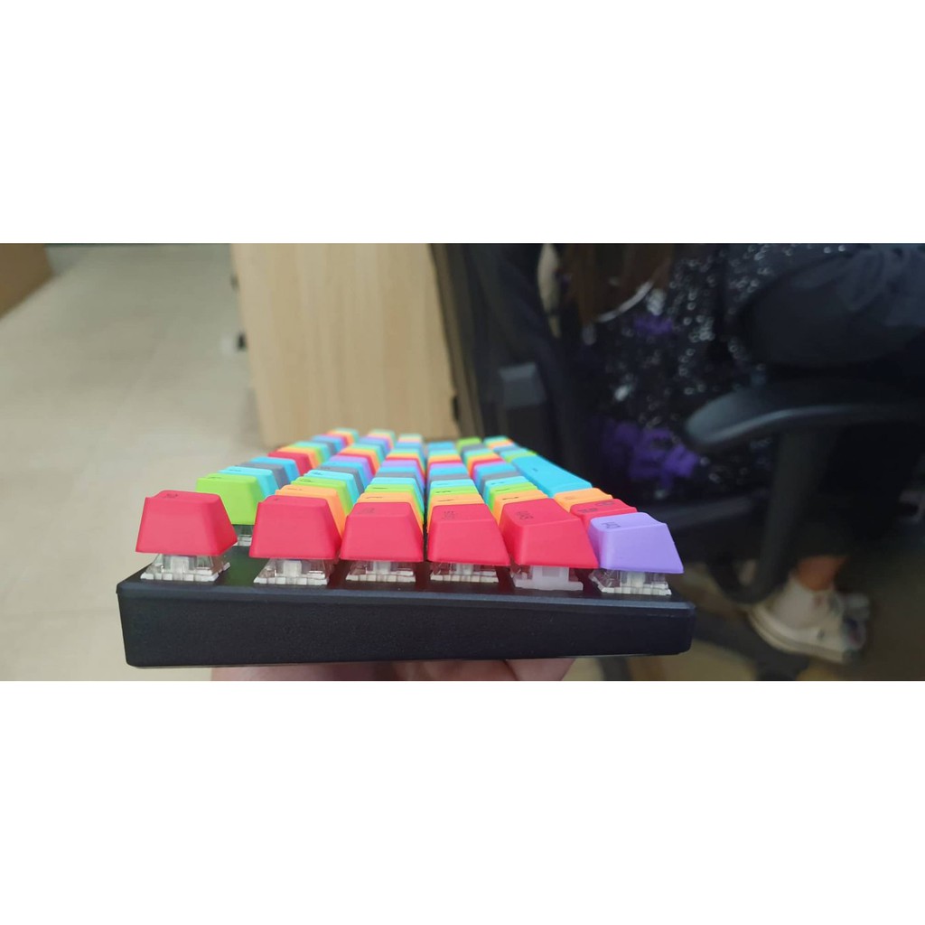 SET KEYCAP NHỰA PBT XUYÊN LED 104 PHÍM MIX RAINBOW