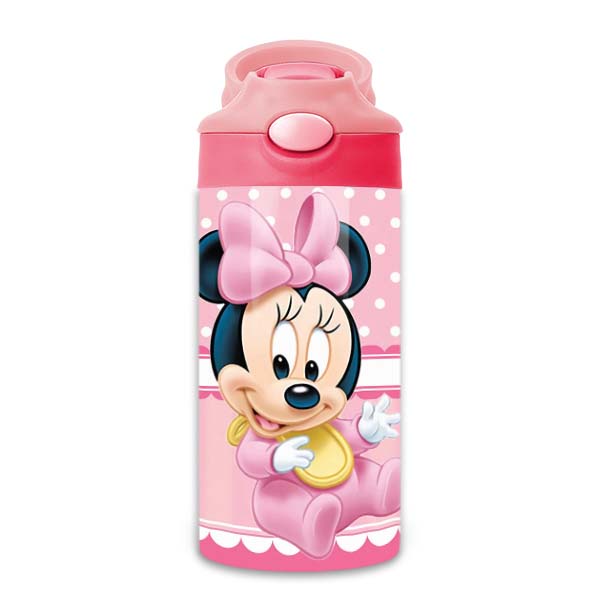 Bình Uống Nước Giữ Nhiệt Cho Bé Có Ống Hút Hình Minnie - Tỉ Mỉ Studio - Mã 1407KT03