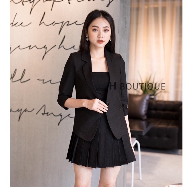Áo Vest Nữ công sở khoác ngoài cao cấp loại áo 1 cúc tay lỡ SIÊU HOT 2022