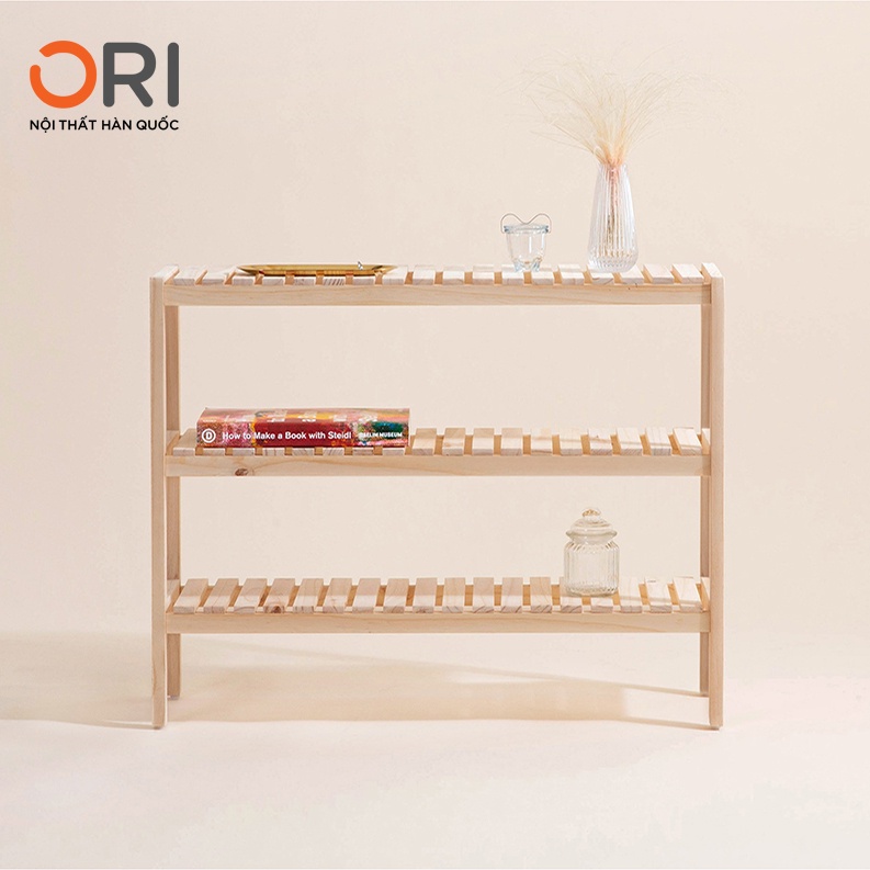 Kệ Giày Dép 3 Tầng Bằng Gỗ Thông Tự Nhiên Nhập Khẩu Size 80 - BENCH 3F - ORI NỘI THẤT HÀN QUỐC