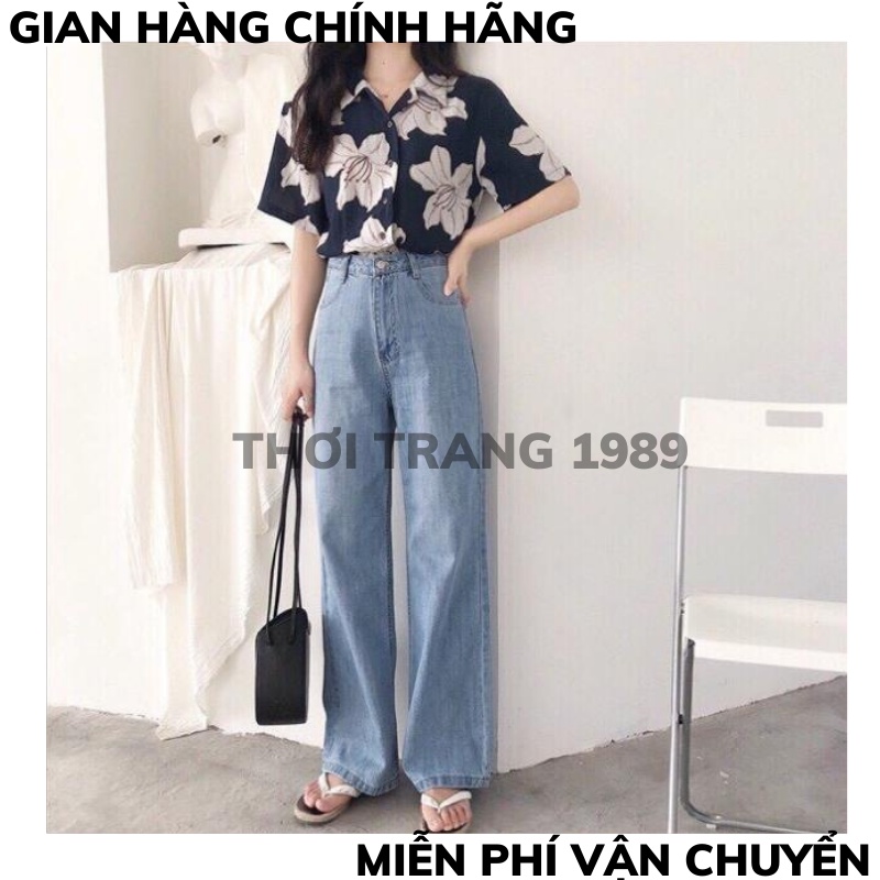 Quần ống rộng trơn lưng cao dáng dài ULZZANG phong cách trẻ trung năng động THỜI TRANG 1989